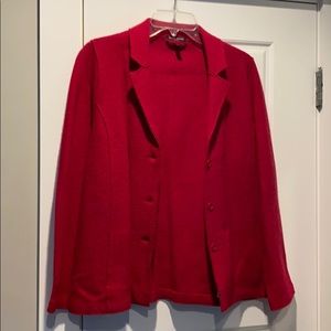 Red Merino Wool Blazer
